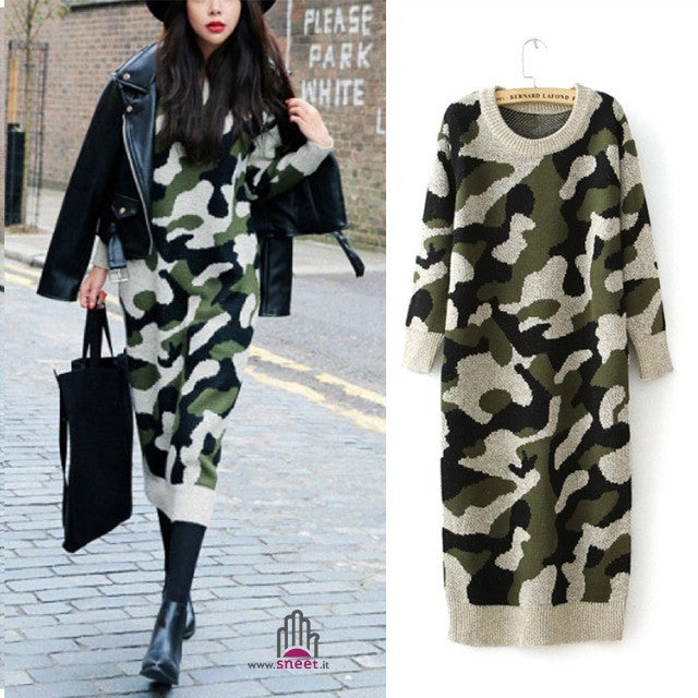 Maxidress in maglia Camo