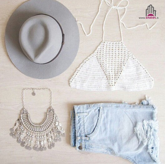 Fancy Uncinetto Crop Top