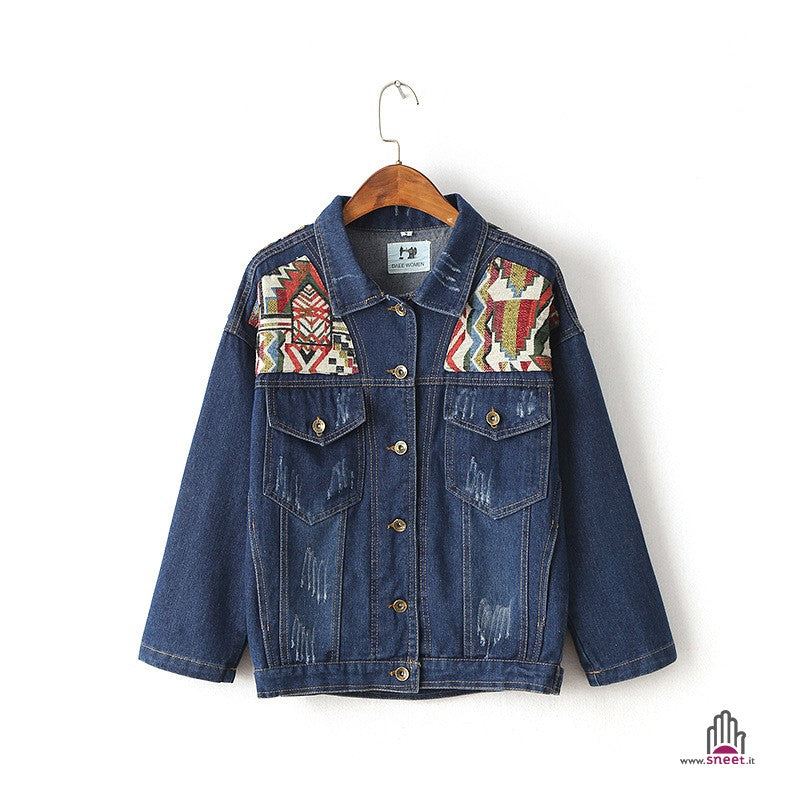 Giubbino Geometric denim