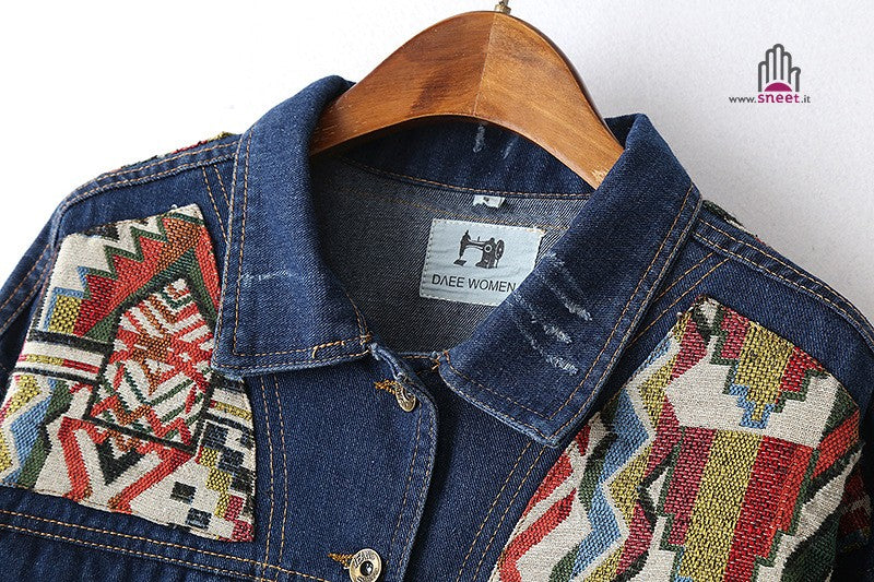 Giubbino Geometric denim