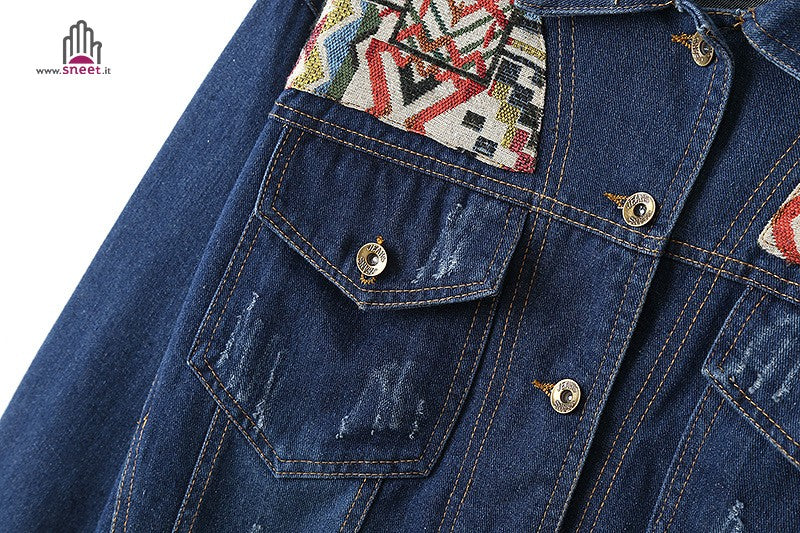 Giubbino Geometric denim