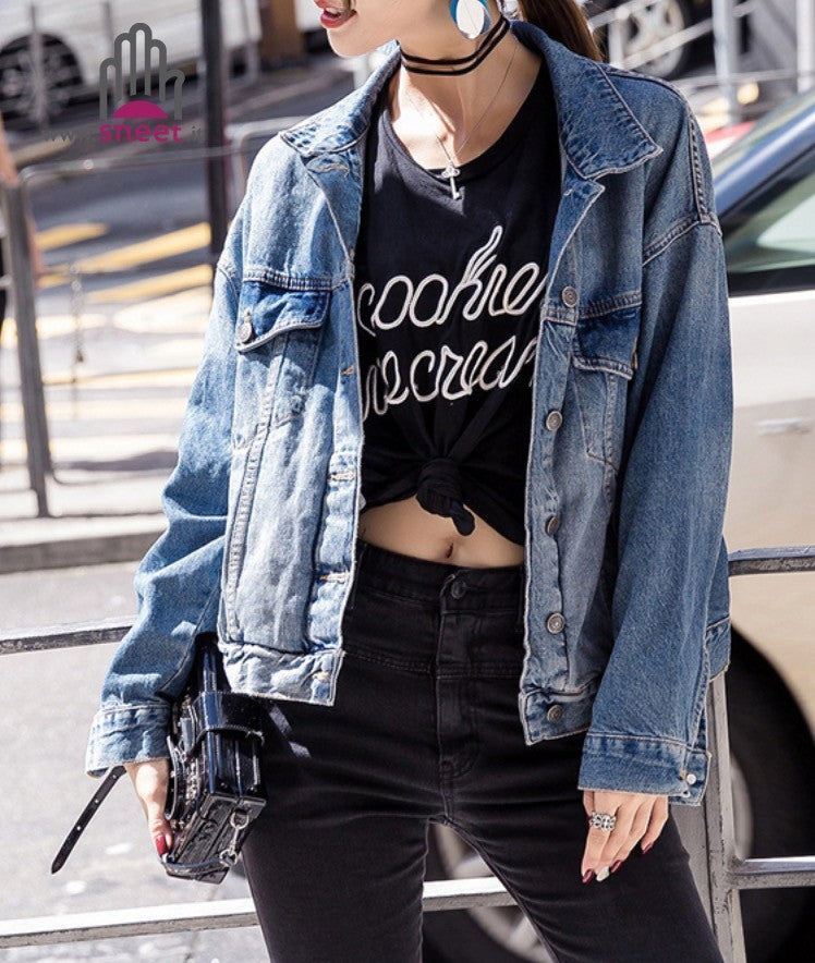 Giubbino fenicottero denim Happy Times