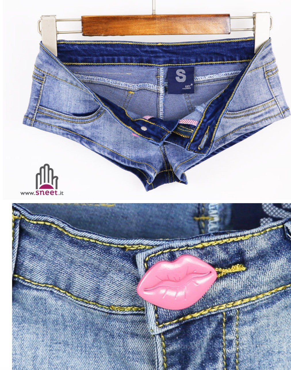 Micro shorts denim Lips