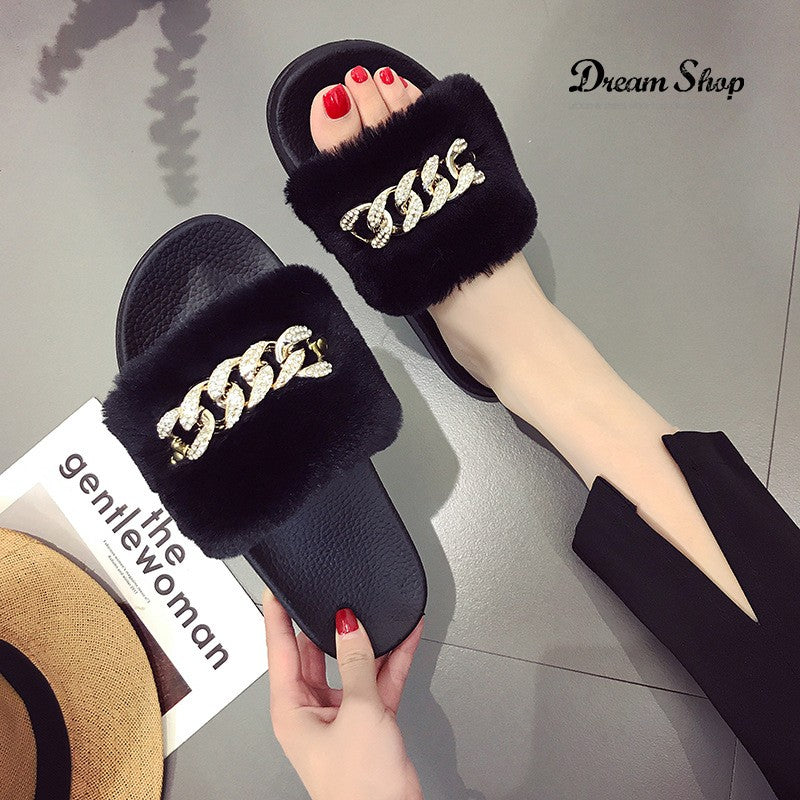 Ciabattine peluches catena