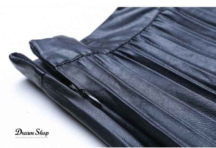 Gonna ecopelle a pieghe Firgy