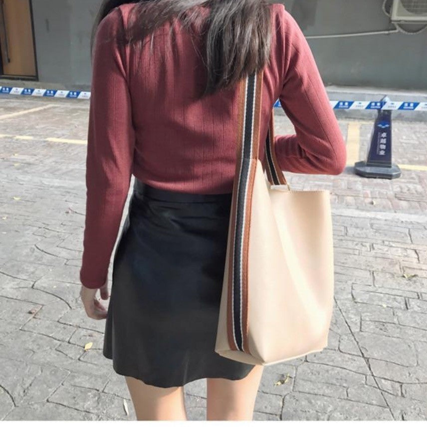 Gonna ecopelle circle zip