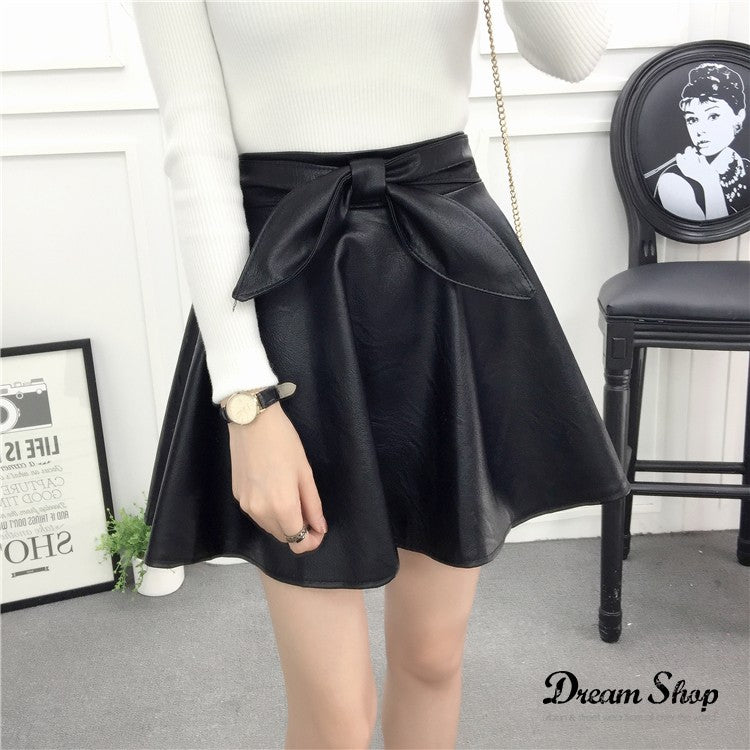 Gonna ecopelle sweet bow