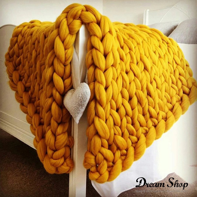 Coperta lana maxi knitt