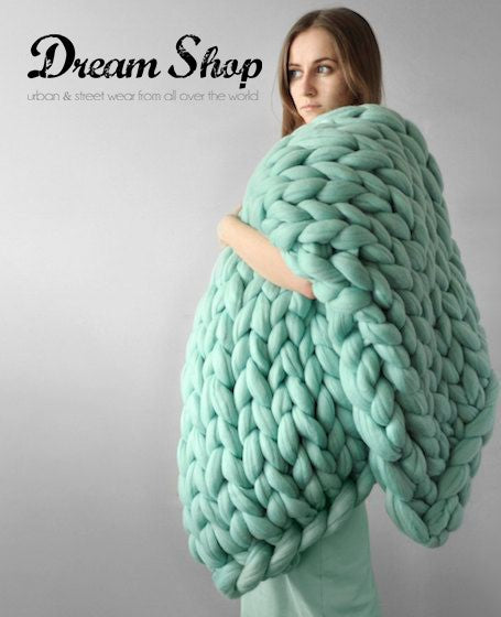 Coperta lana maxi knitt