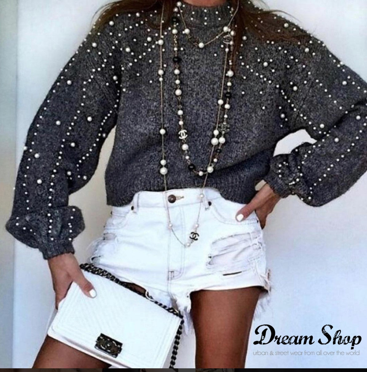 Maglione perle Byanca