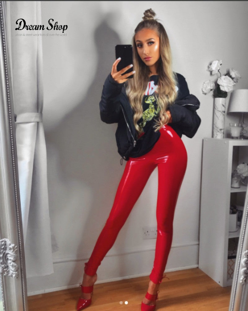 Pantaloni in vinile tigressa