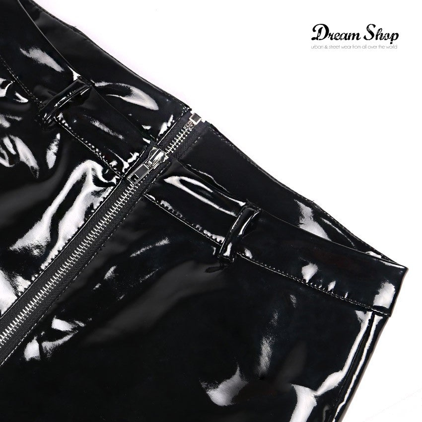 Pantaloni in vinile zipper