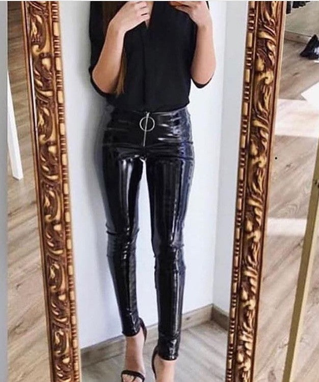 Pantaloni in vinile tigressa