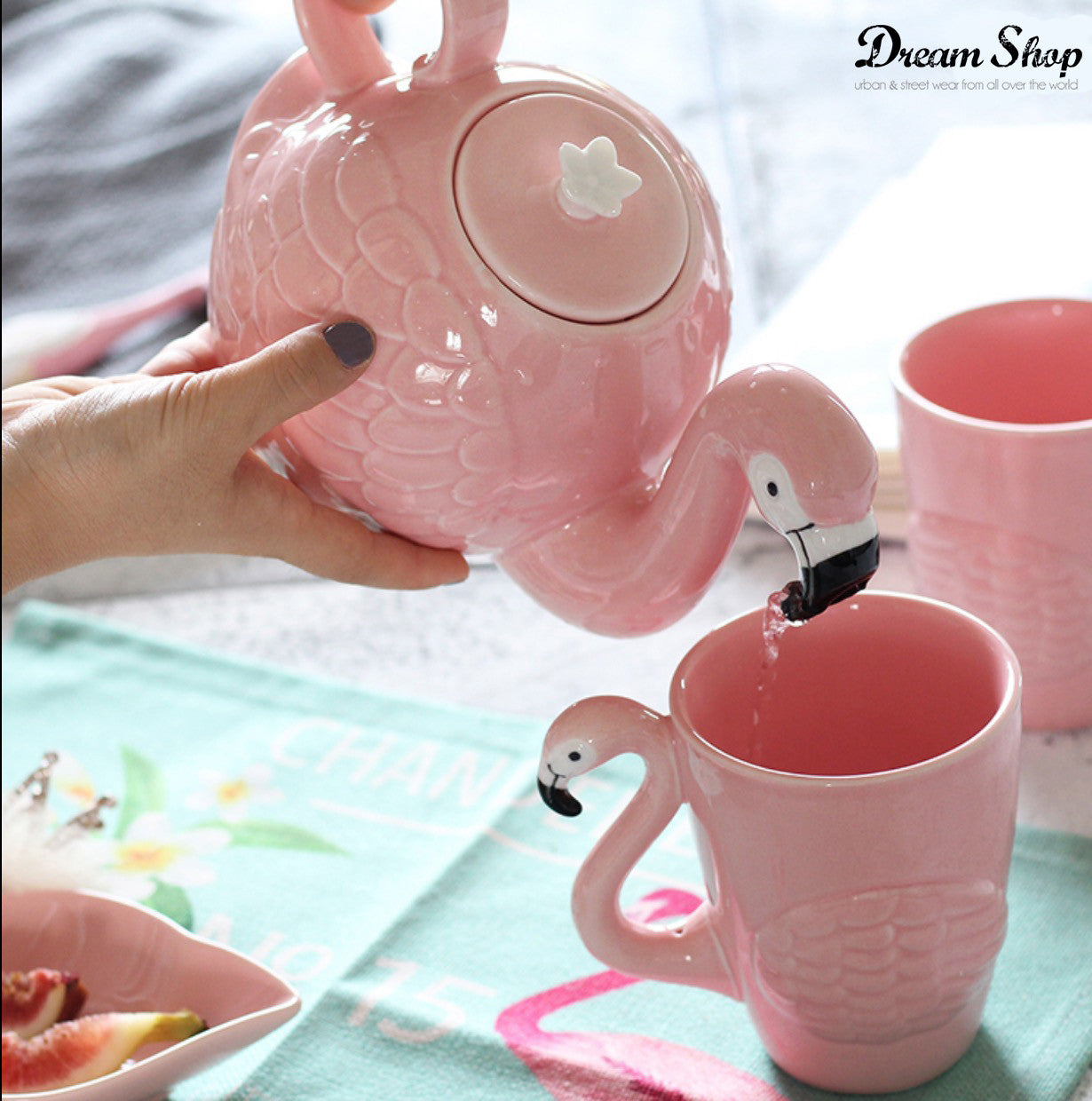 Set teiera e tazza pink flamingo