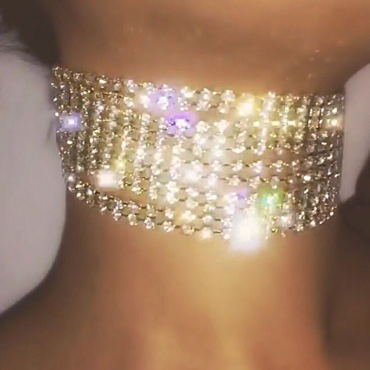 Collier strass extra