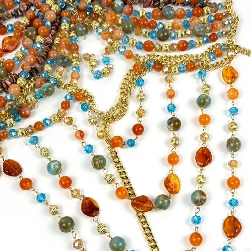 Top gemme colorate — dettaglio delle frange pendenti in perline | Dream Shop