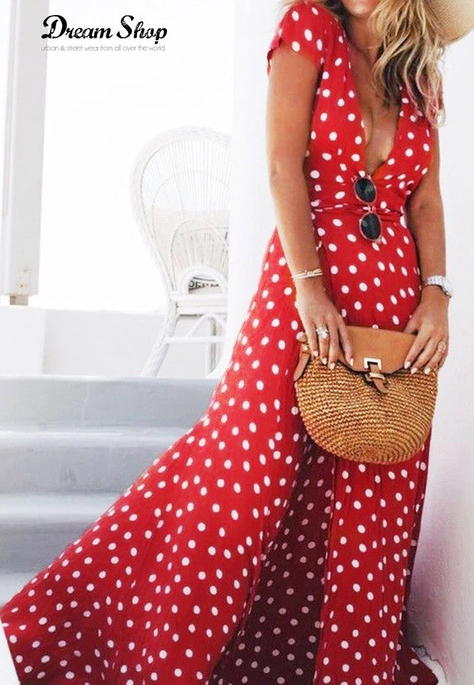 Maxidress pois capri