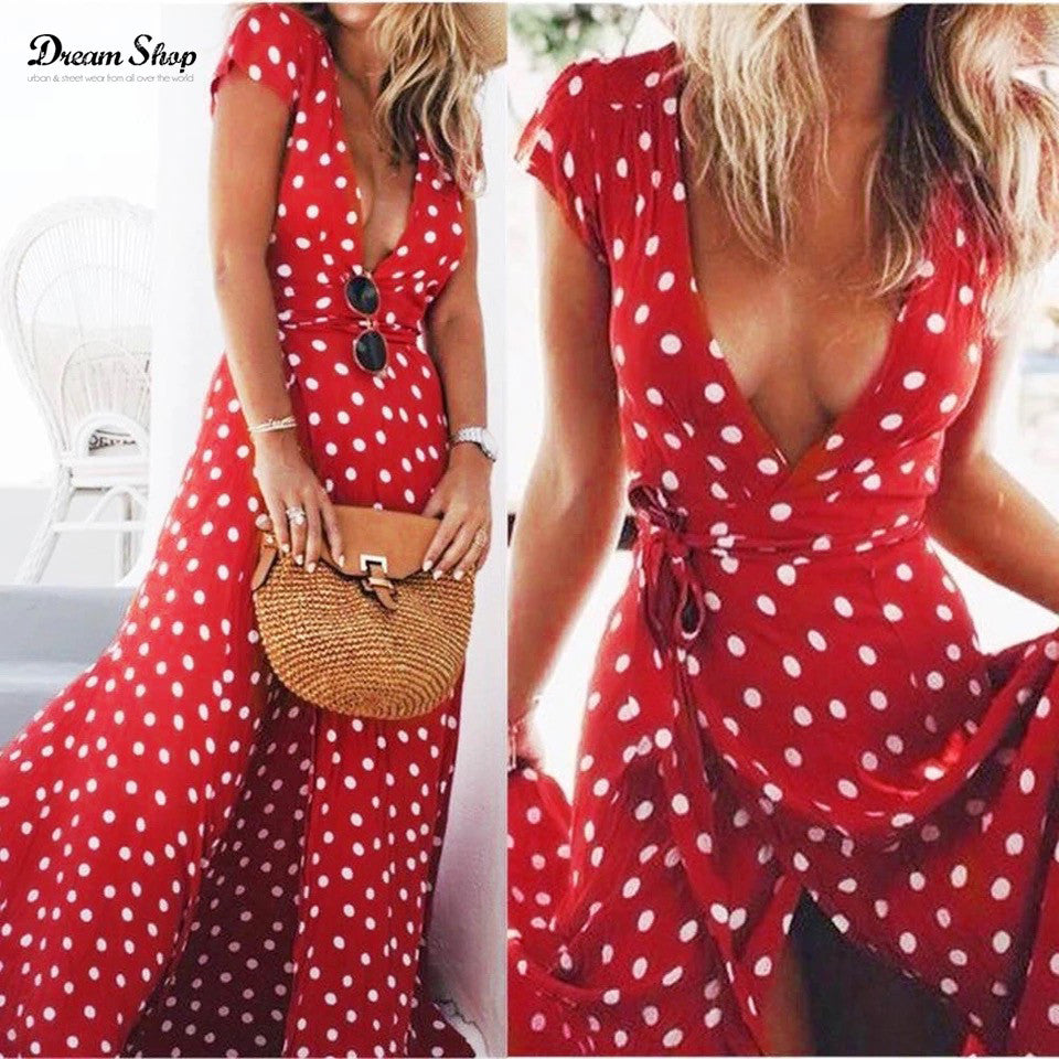 Maxidress pois capri