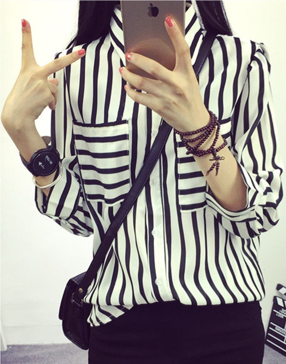 Camicia righe bianco Nero