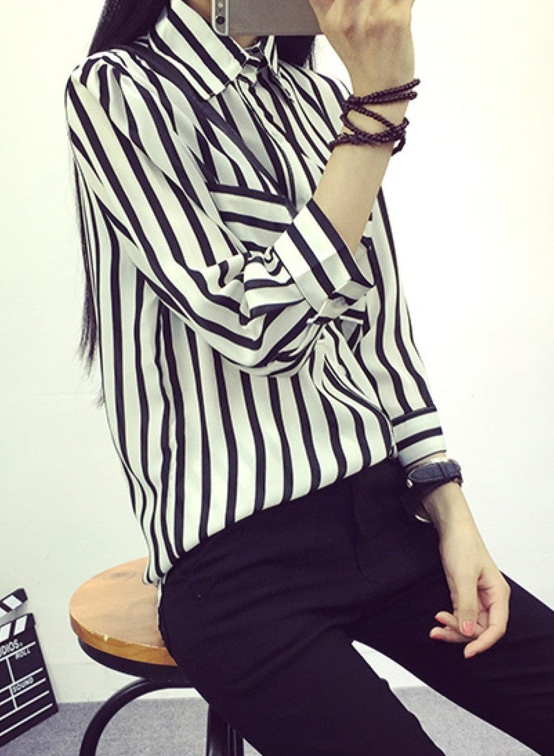 Camicia righe bianco Nero