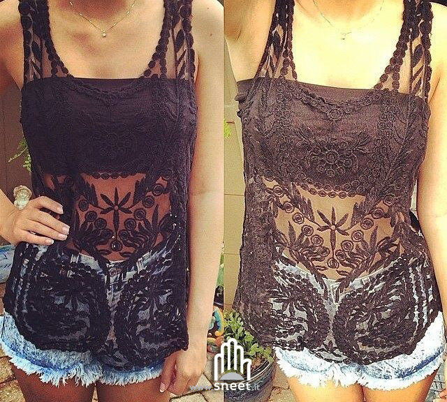 Stella lace top canotta