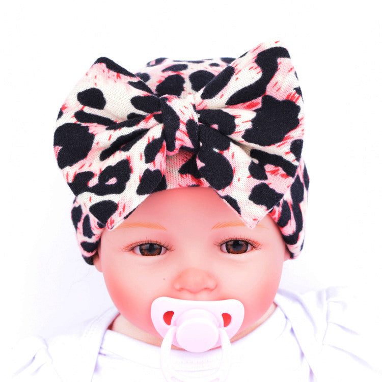 Turbante baby leopard fiocco