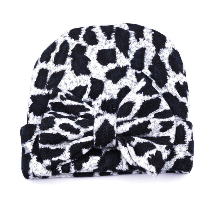 Turbante baby leopard fiocco