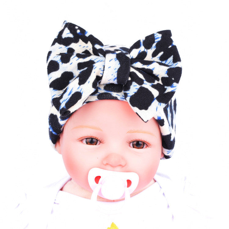 Turbante baby leopard fiocco