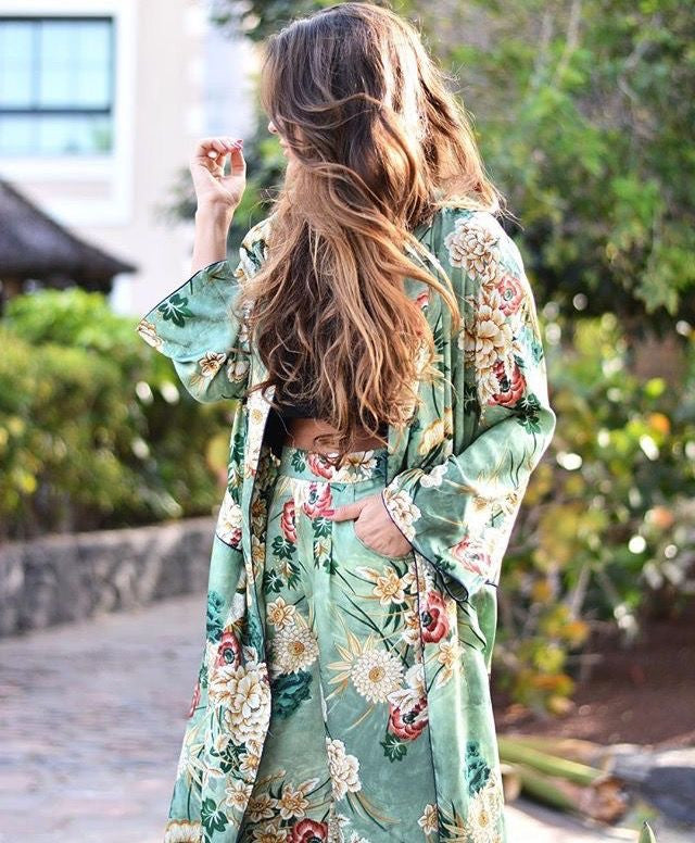 Kimono flowergreen