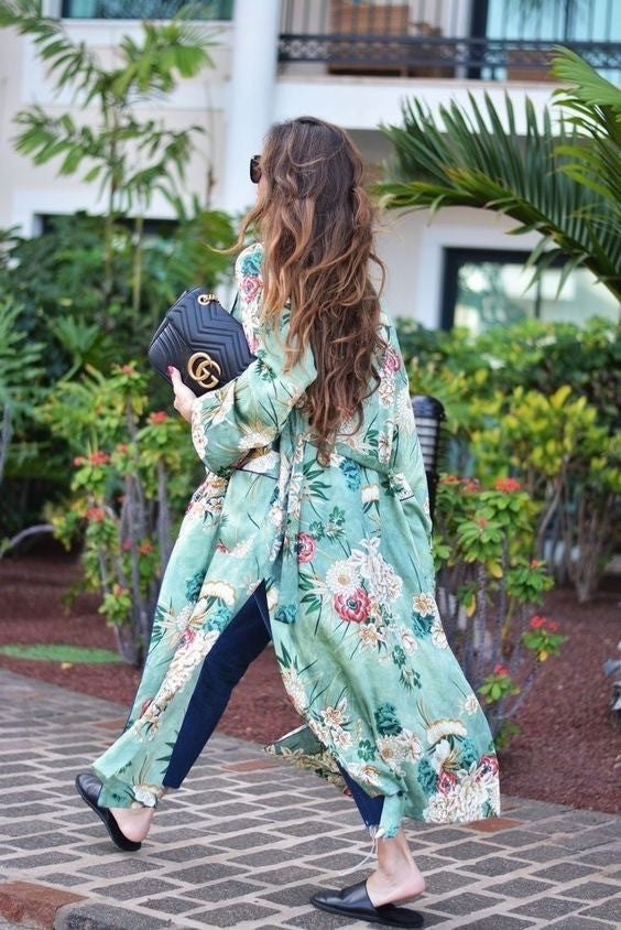Kimono flowergreen