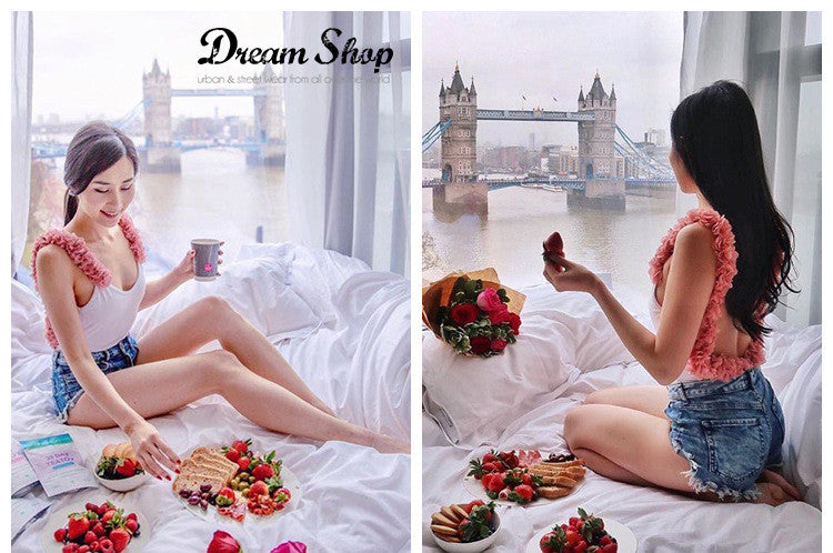 Costume intero pink spring coppe