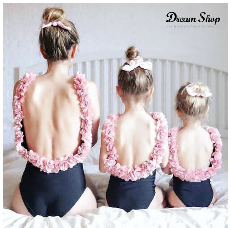 Costume intero pink spring coppe