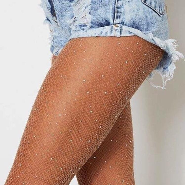 Medias de malla con pedrería 2