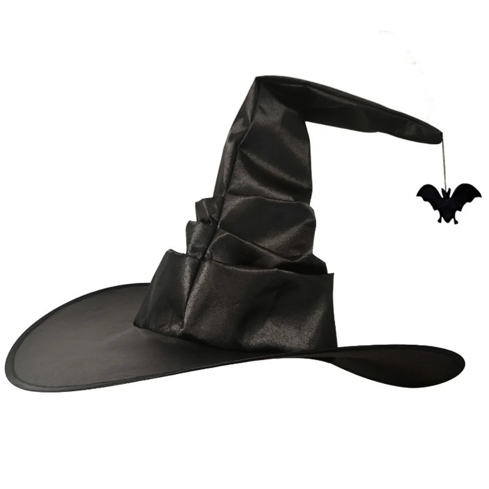 Cappello da strega grande pieghevole 
Con pendente ragno pipistrello