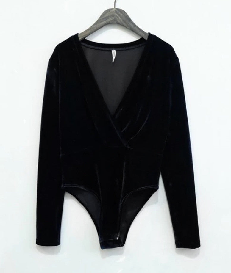 Body velluto incrocio