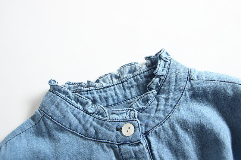 Denim-tulle baby dress