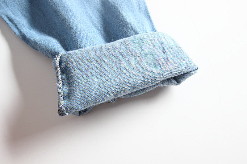 Denim-tulle baby dress