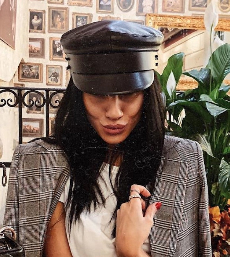 Cappello basco in pelle