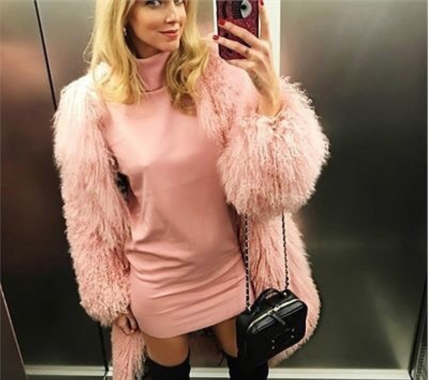 Maxipelliccia in lana riccia