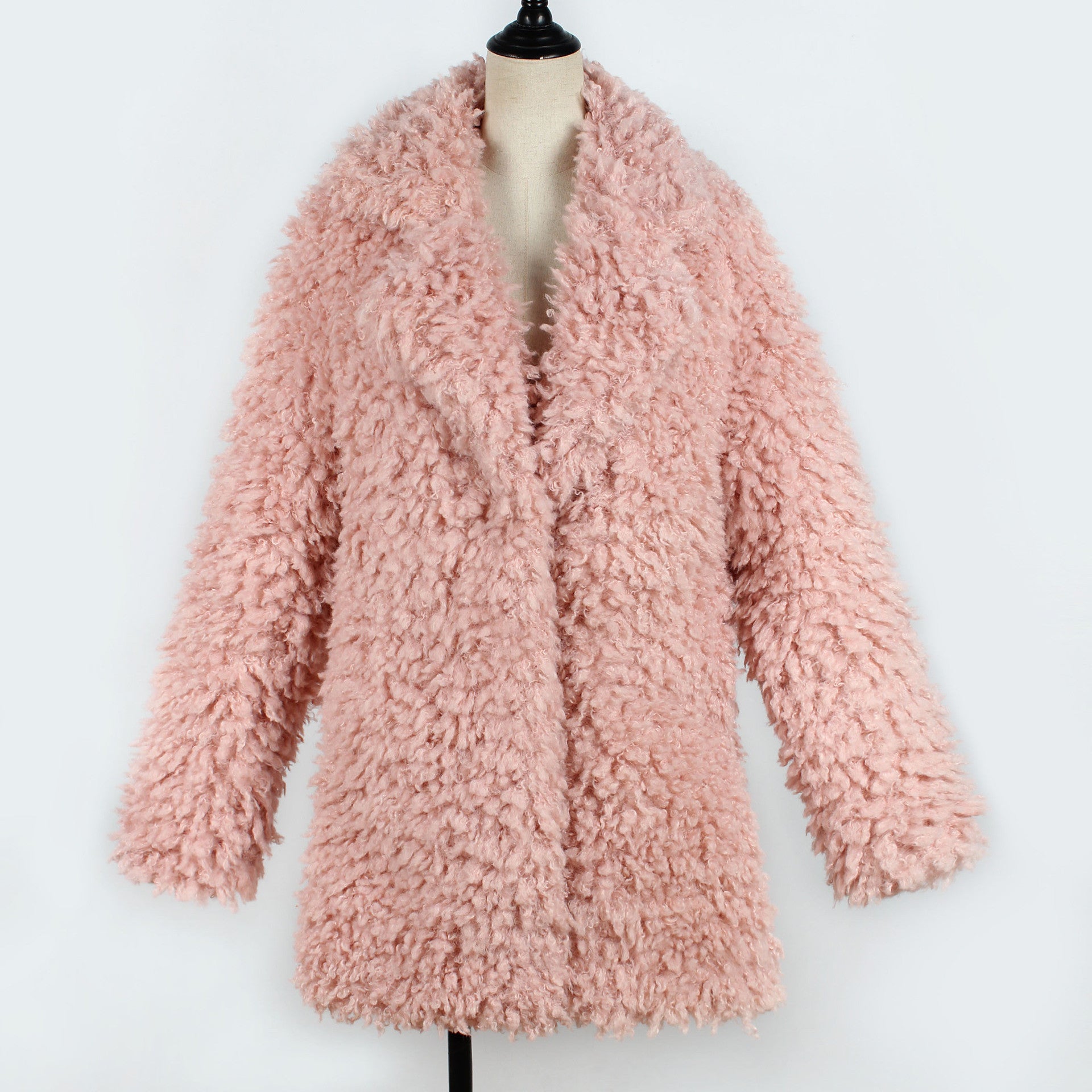 Maxi cappotto in lana curly