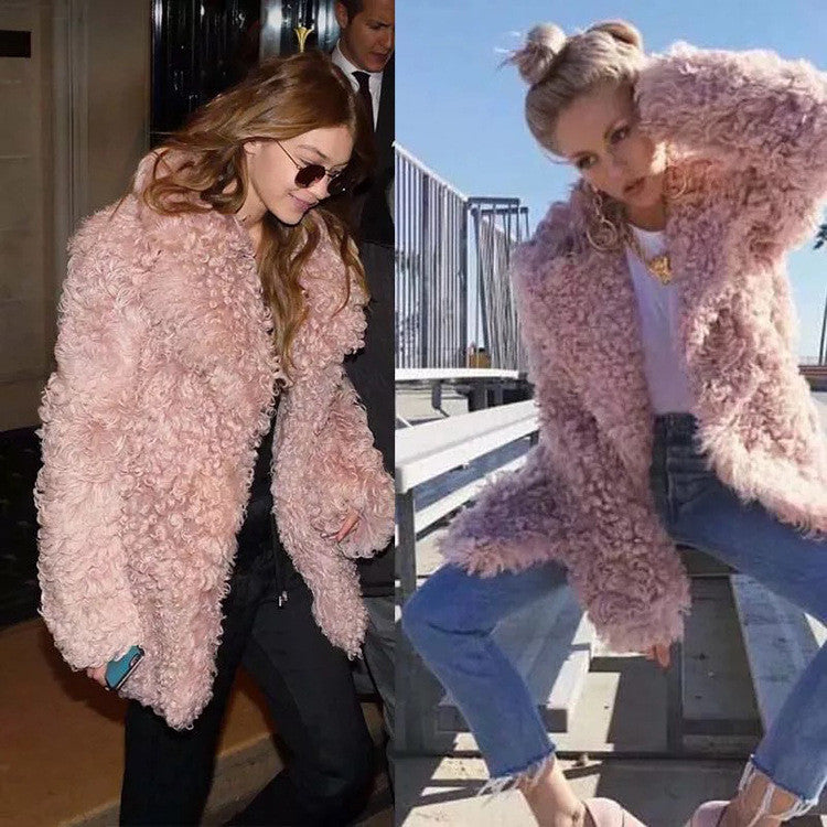 Maxi cappotto in lana curly