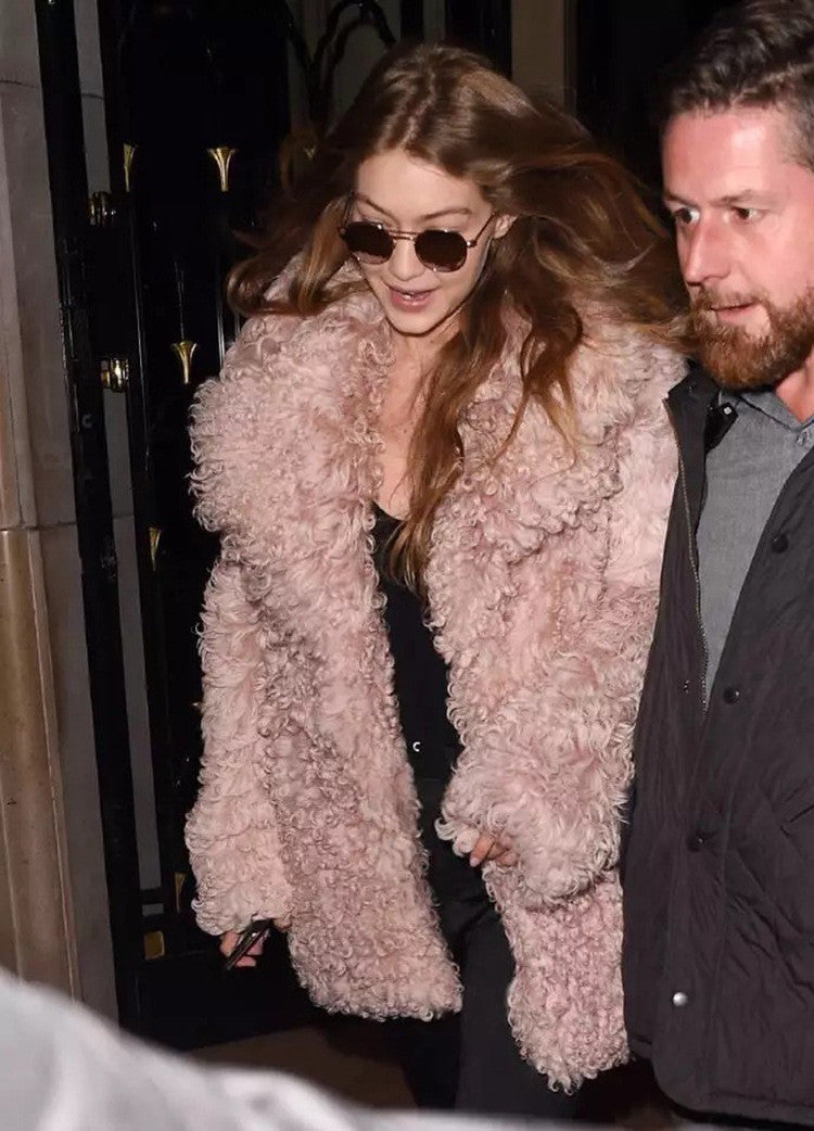 Maxi cappotto in lana curly