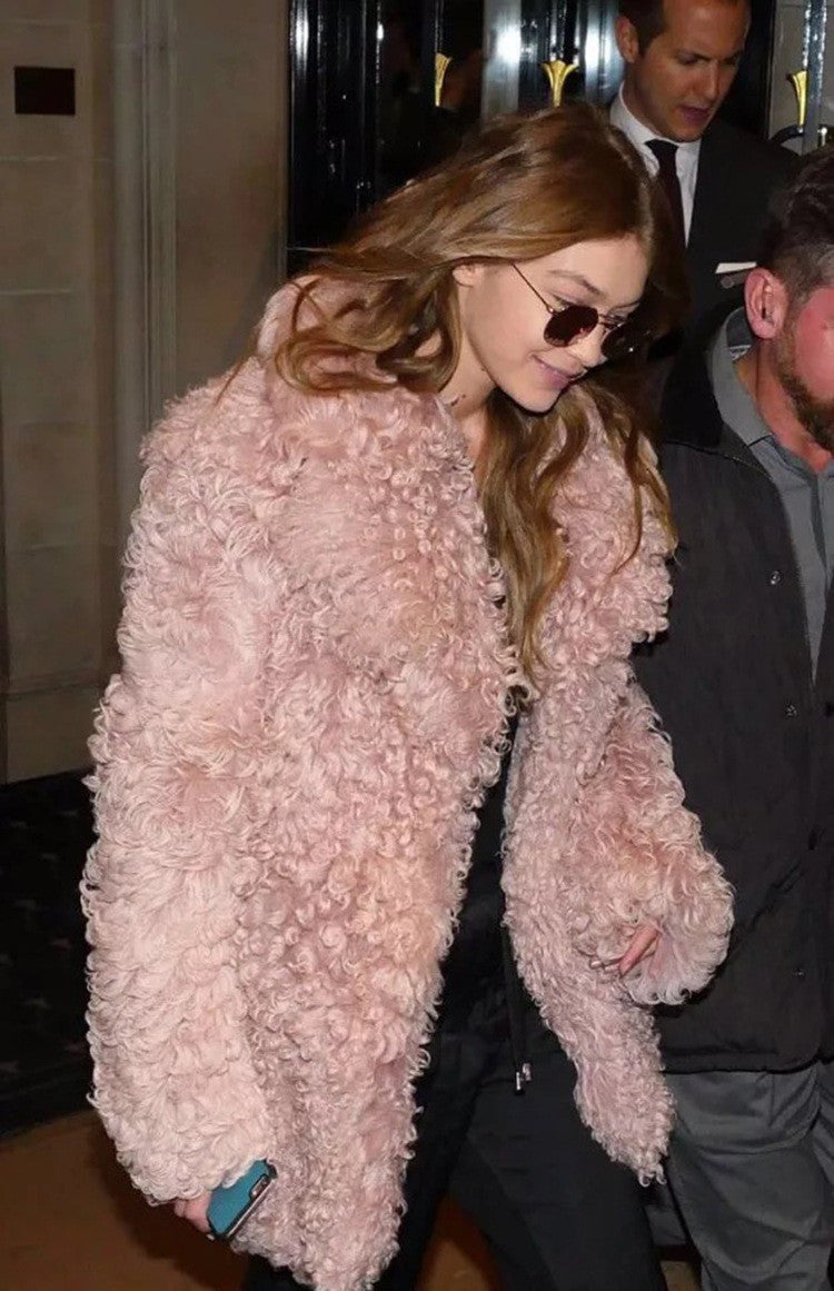 Maxi cappotto in lana curly