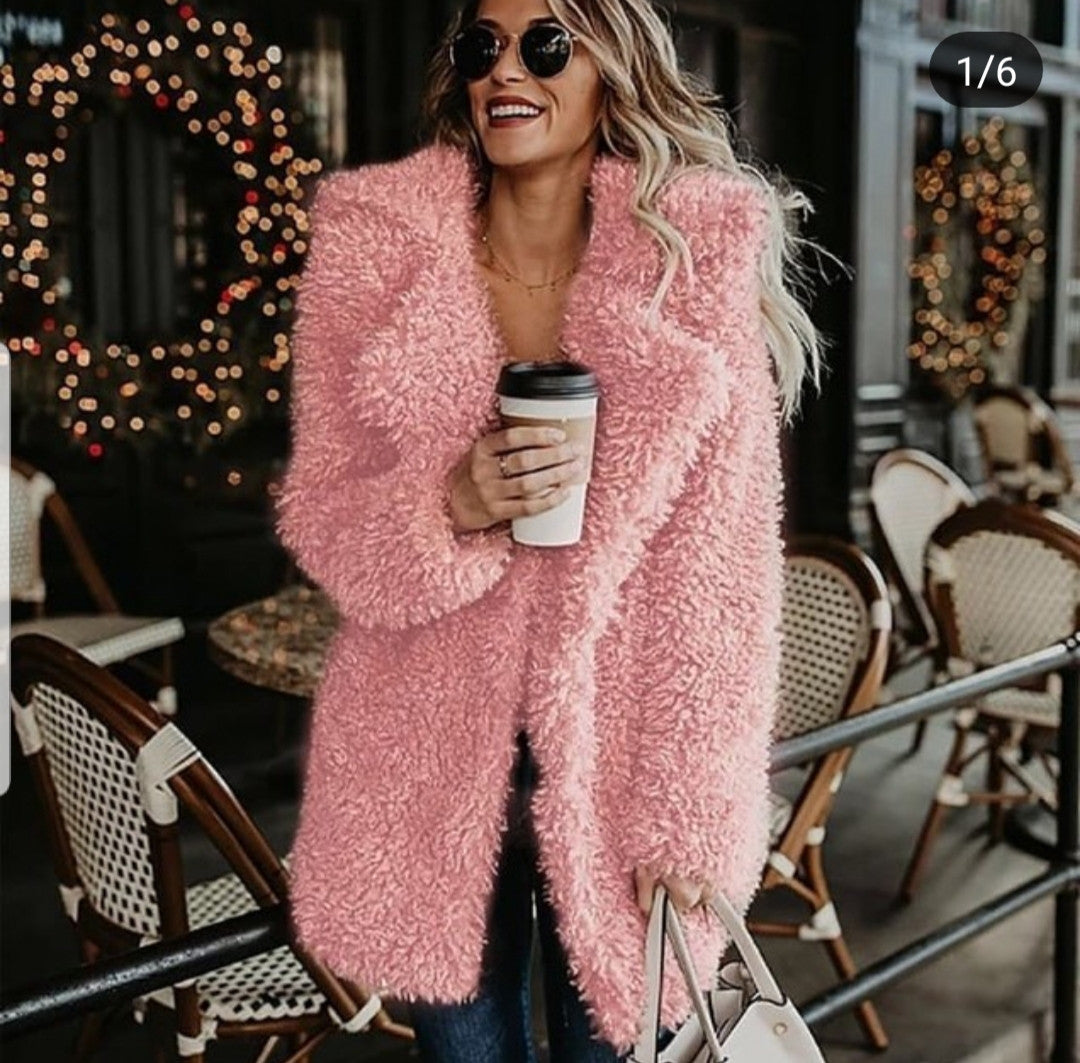 Maxi cappotto in lana curly