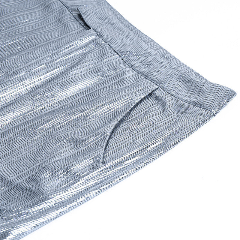 Silver pants flared