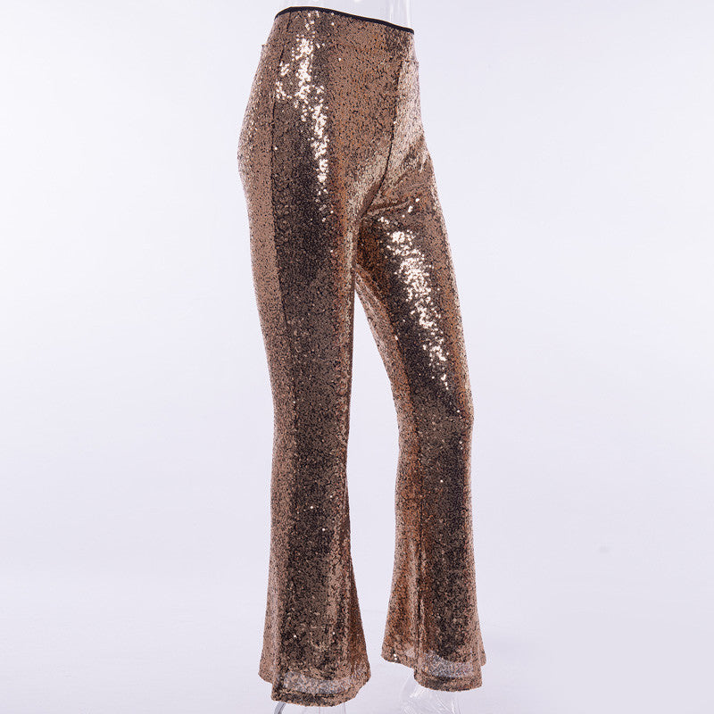 Sequin flared pants