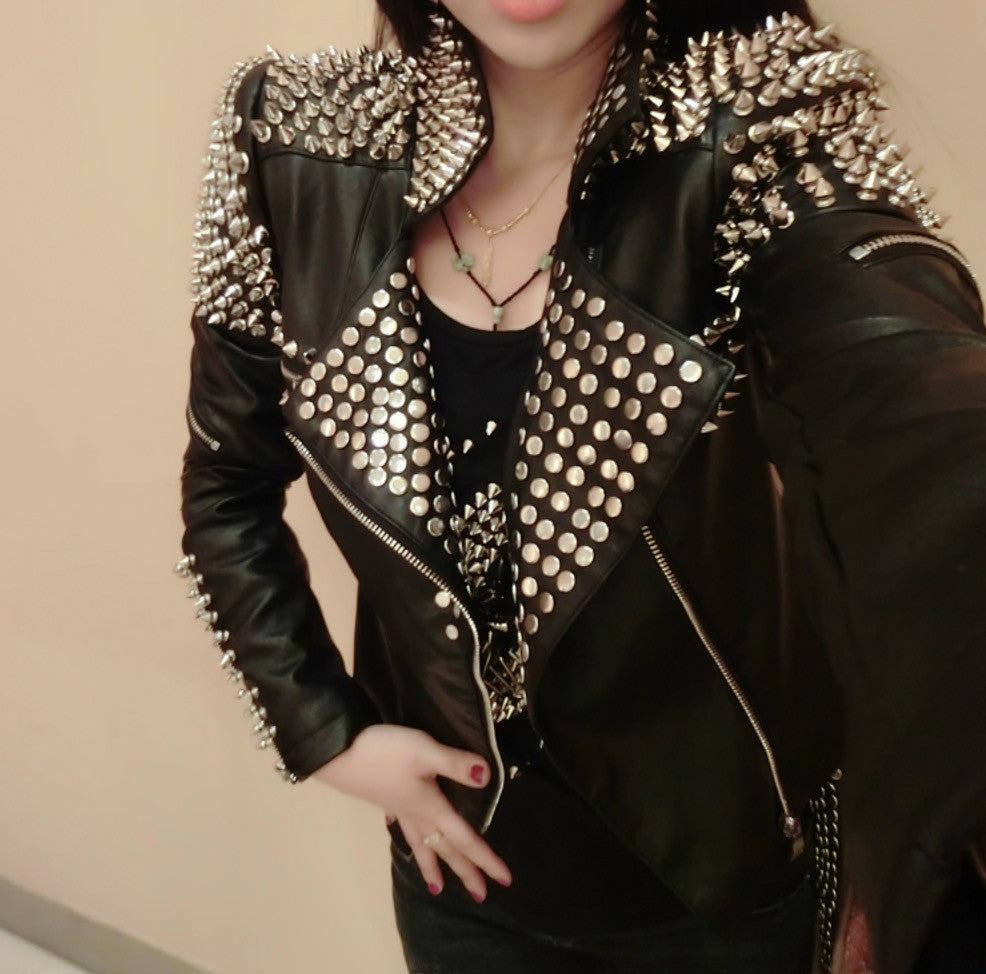 Giacca ecopelle Studs Myshon