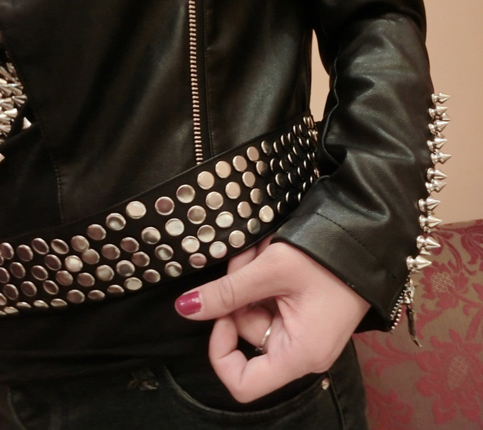 Giacca ecopelle Studs Myshon