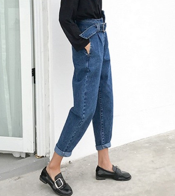 Jeans a vita alta asimmetrik