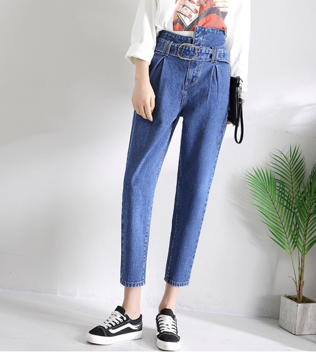 Jeans a vita alta asimmetrik